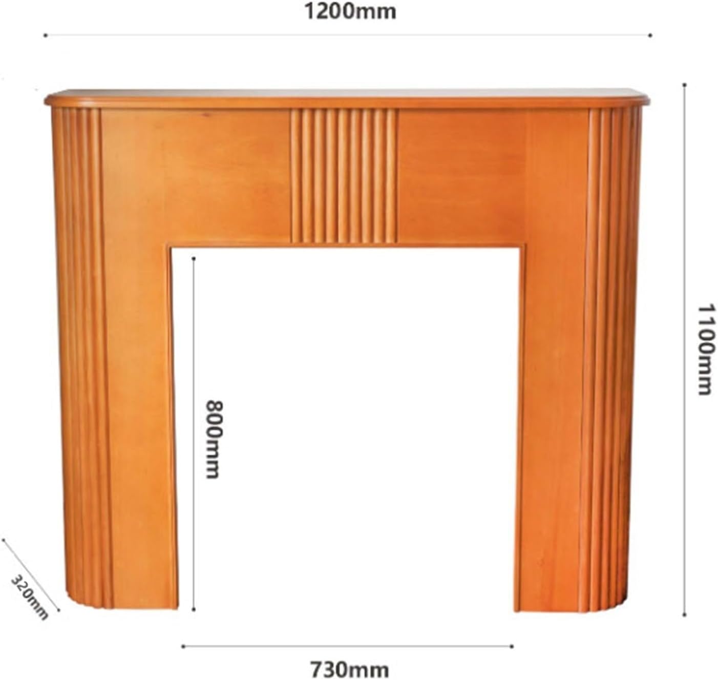 Dekorativer Elektrischer Kaminofen Kaminsims 129x34x110cm Massivholz Vintage