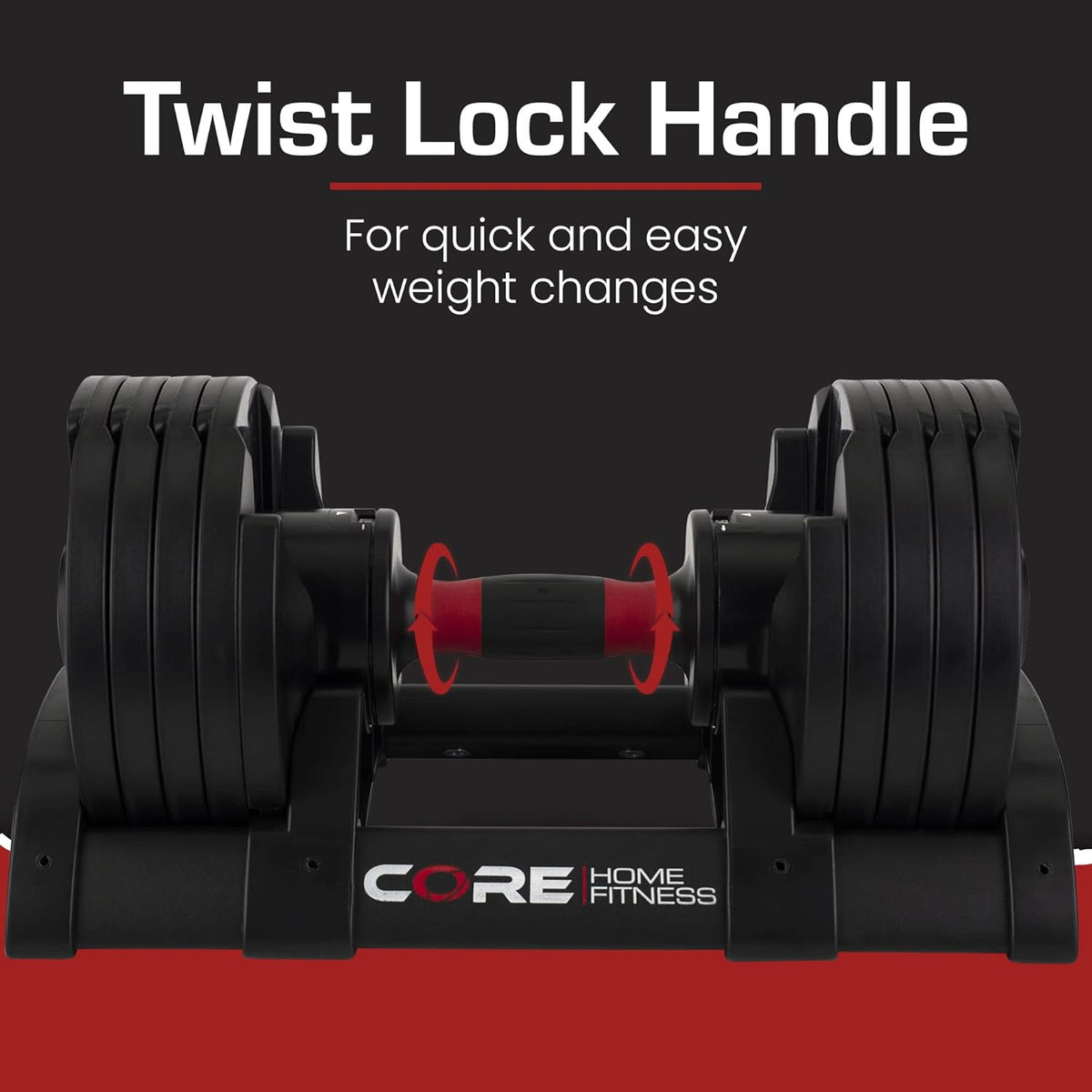 CORE FITNESS Verstellbares Hantel-Set 2x 22,7 Kg Schwarz