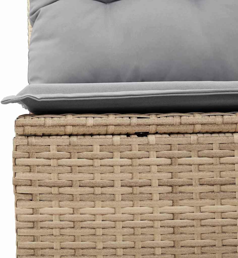 GFMGUEMV Poly Rattan Garten-Sofa-Set 13-Tlg. Beige & Hellgrau 80 cm