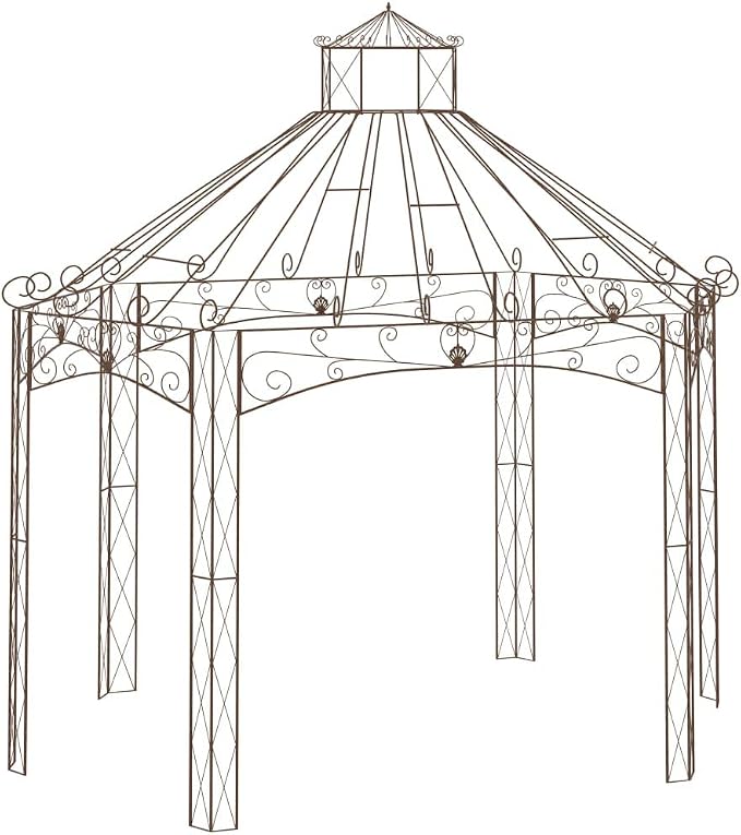 Kaloriko Gartenpavillon 400x258x378 cm Antik-Braun Schmiedeeisen