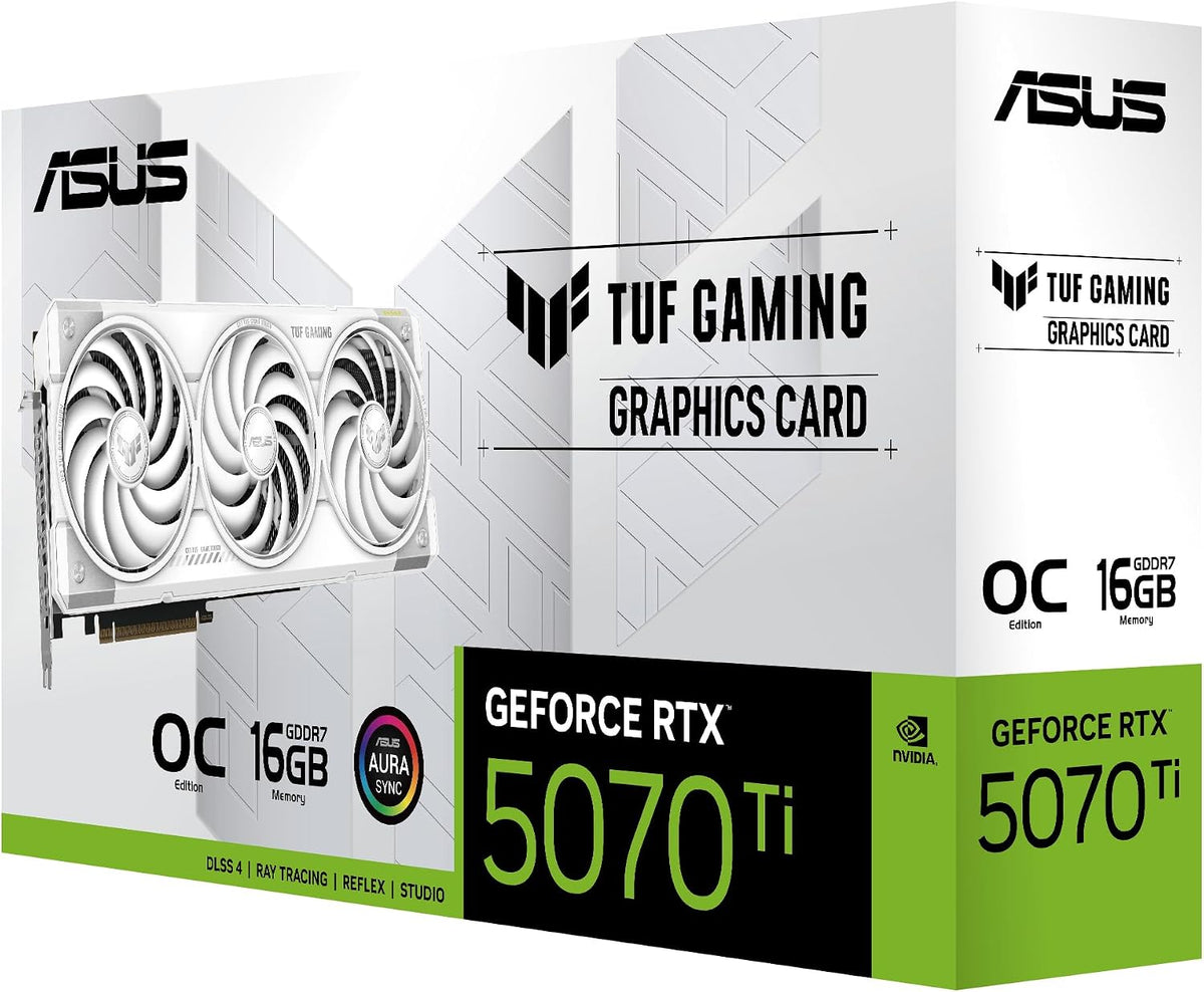 ASUS TUF Gaming GeForce RTX 5070 Ti 16 GB GDDR7 White OC Edition Gaming Grafikkarte