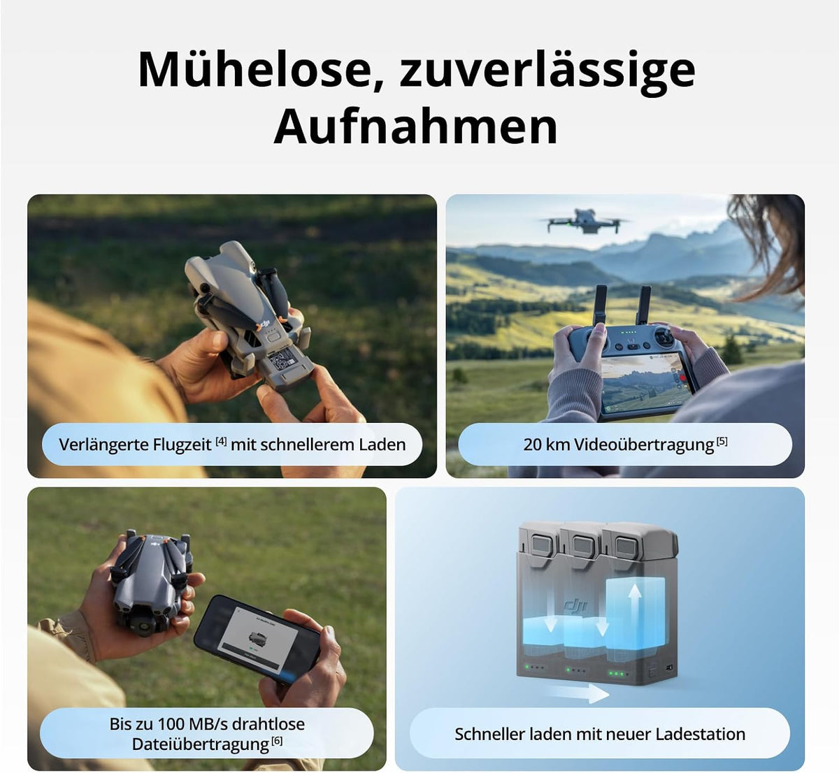 DJI Mini 5 Pro Fly More Combo Mit DJI RC 2 Und 1 Jahr Care C0-Zertifiziert 4K-Drohne Für Anfänger 1-Zoll CMOS Hinderniserkennung 225°-Gimbal-Rotation Grau