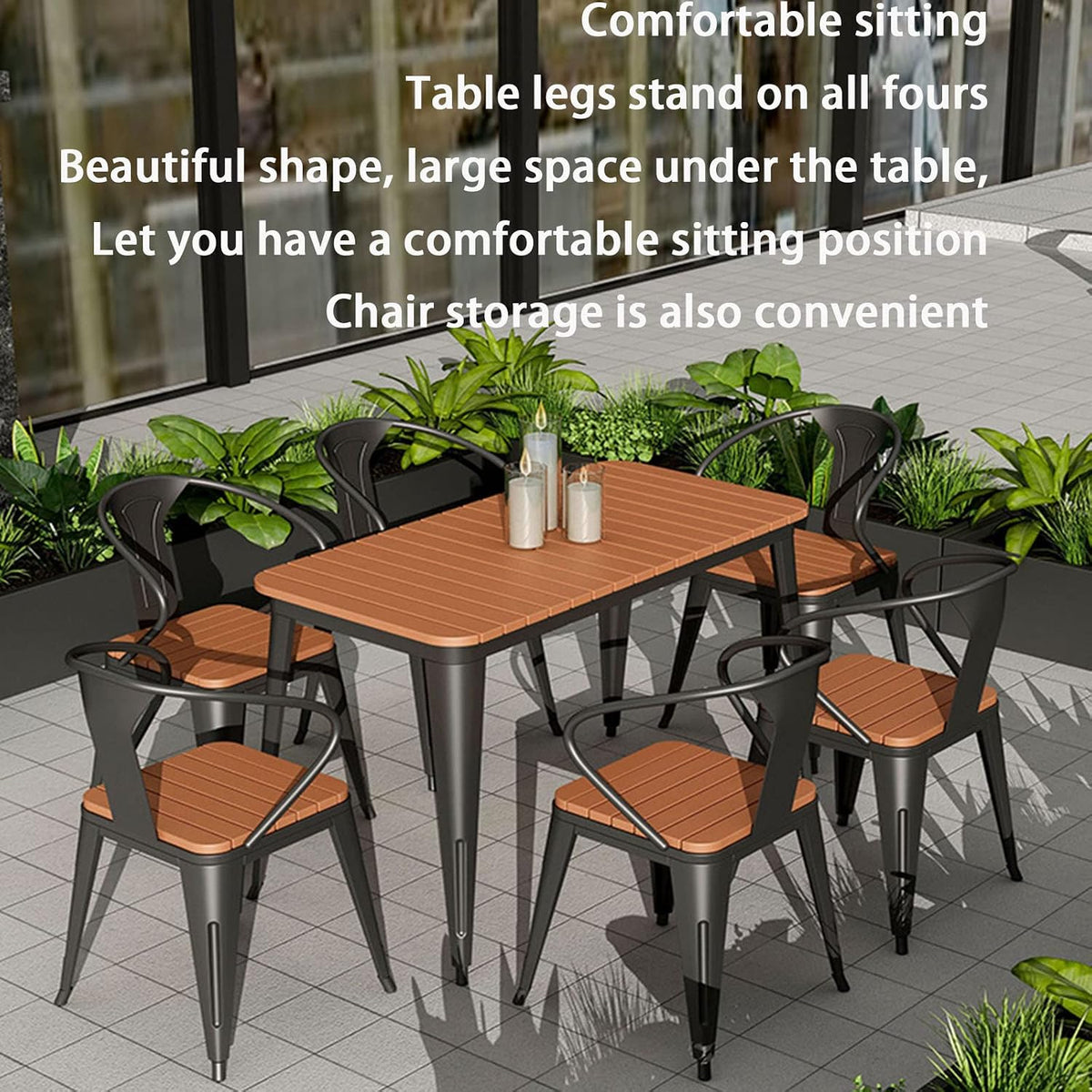 Gartenmöbel-Set 4 Stühle Und Tisch Schwarz