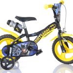 Dino Bikes Kinderfahrrad »12" Batman stabiler Stahl-Rahmen, Stützräder, kindgerecht« 1 Gang mit Stützrädern, Trinkflasche und Frontschild