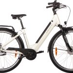 SAXONETTE »SAXONETTE Comfort Plus 5.0 E-Bike Damen 28 Zoll« 7 Gang Shimano Nexus 7 Gänge Schaltwerk Nabenschaltung Frontmotor 250 W Packung, (mit integr. Akku), Elektrofahrrad für Alltag und Einkauf