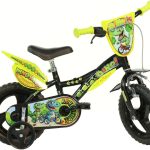 Dino Bikes Kinderfahrrad »12" Dinosaurier Kinderfahrrad stabiler Stahl-Rahmen Stützräder« 1 Gang mit Stützrädern, Frontschild und coolen Schutzblechen