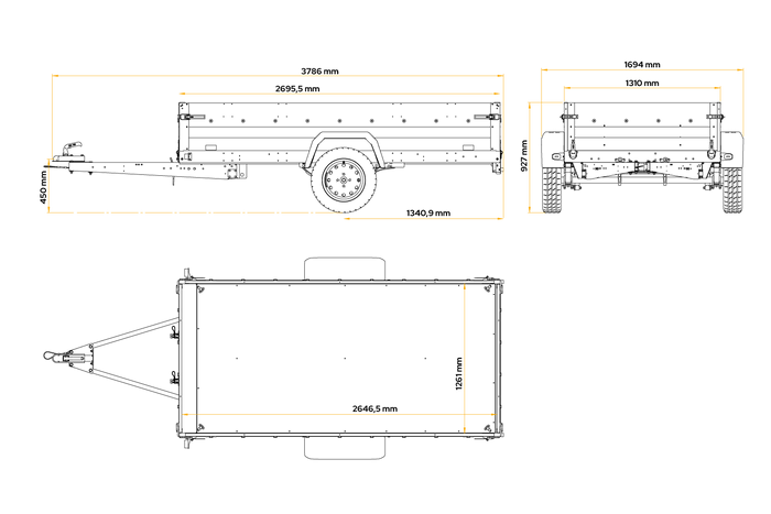 Autotransportanhänger auf Federn 264×125 UNITRAILER FORCE 264/R KIPP-Neu – Bild 2