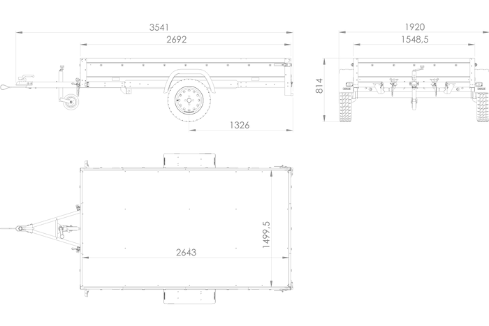 Einachsiger PKW-Anhänger 264×150 UNITRAILER GARDEN 265 KIPP-Neu – Bild 2