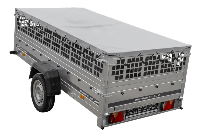 GARDEN TRAILER 264 KIPP mit Gitteraufsatz, Flachplane und Stützrad-Neu – Bild 7
