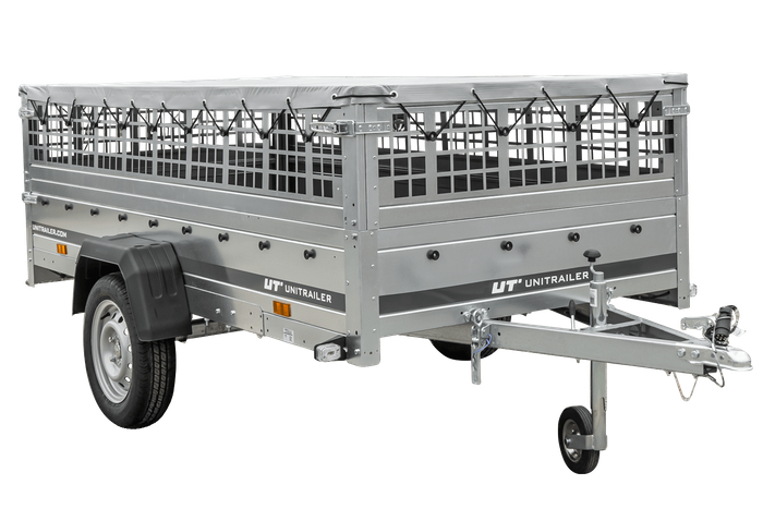 GARDEN TRAILER 264 KIPP mit Gitteraufsatz, Flachplane und Stützrad-Neu – Bild 8